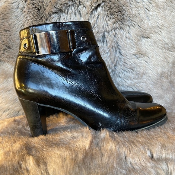 Franco Sarto faux Leather Heeled Ankle Booties Size 6M - Picture 5 of 10